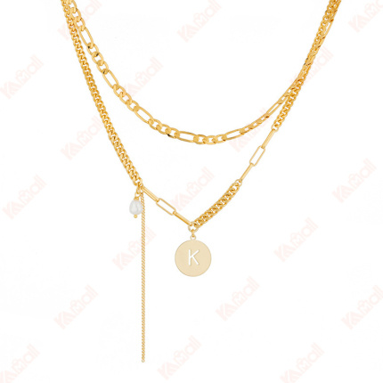gold necklace punk style copper